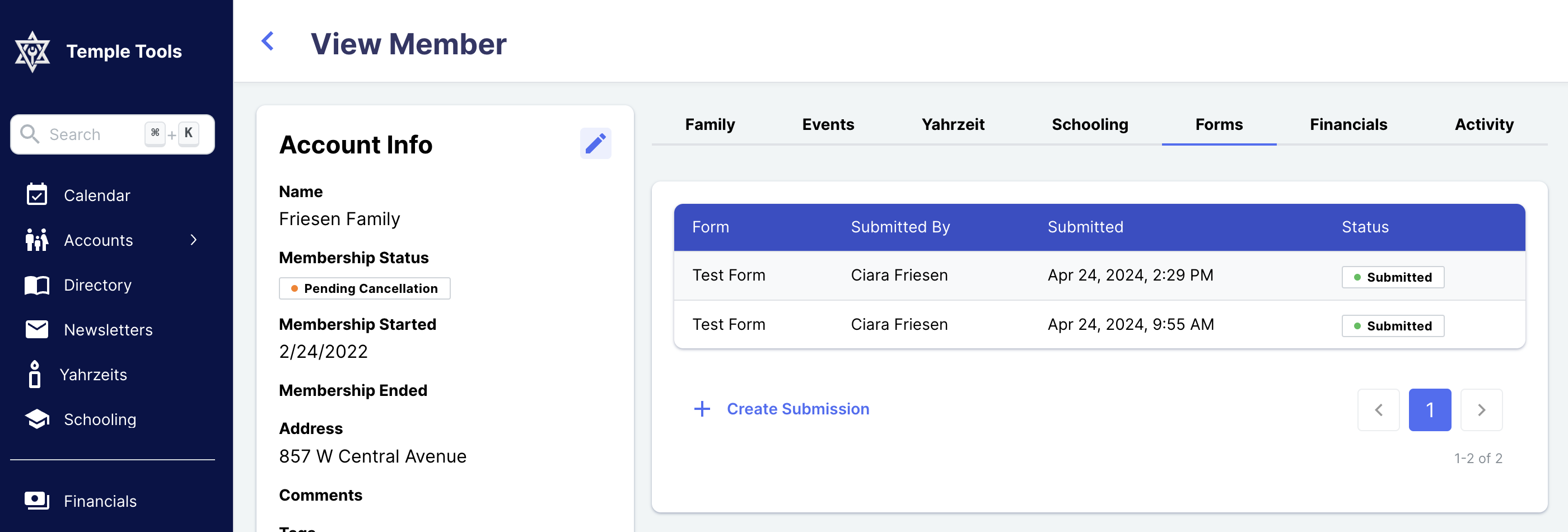 Form family view